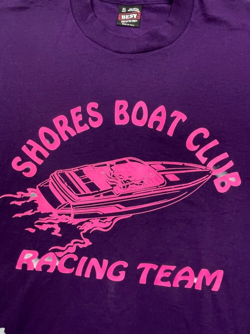 BEST FRUIT OF THE LOOM Boat Racing Vintage 90s Single Stitch T-Shirt XL UNWORN